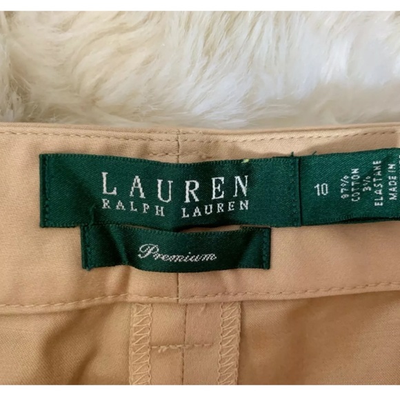 RALPH LAUREN Tan Wide Leg Cuffed Dress Pants - Picture 4 of 4